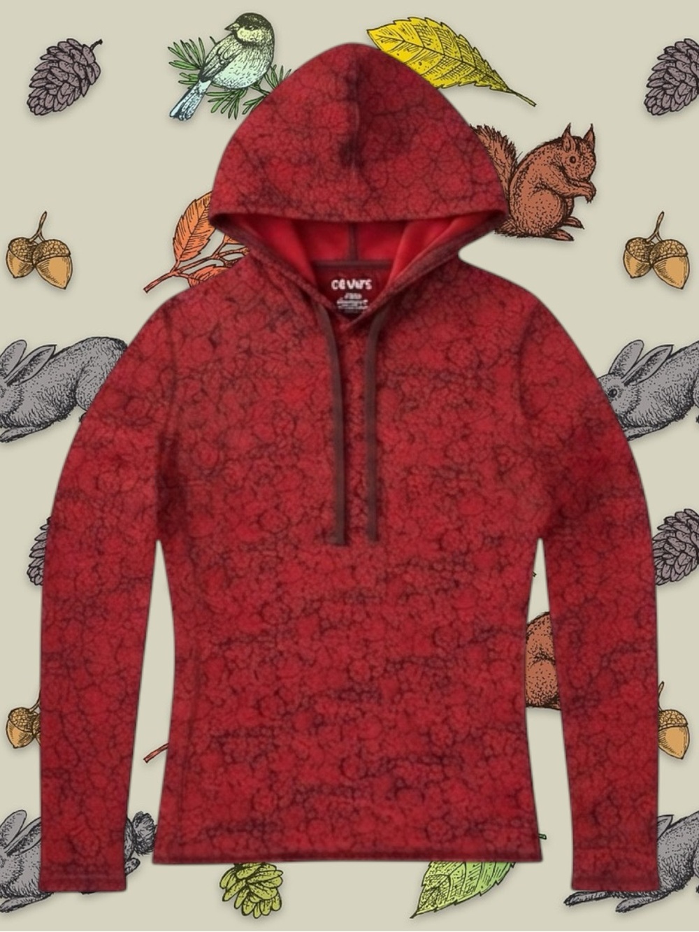 Liz Claiborne 100% Cotton Cottagecore Cozy Floral Monochromatic Hoodie Top L